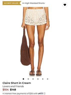 Revolve lovers and friends Claire short in cream.